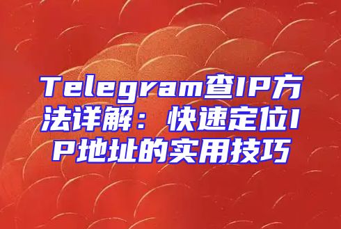 Telegram查IP方法详解：快速定位IP地址的实用技巧