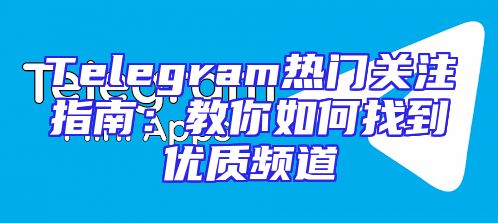 Telegram热门关注指南：教你如何找到优质频道