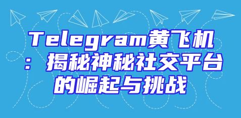 Telegram黄飞机：揭秘神秘社交平台的崛起与挑战