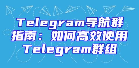 Telegram导航群指南：如何高效使用Telegram群组