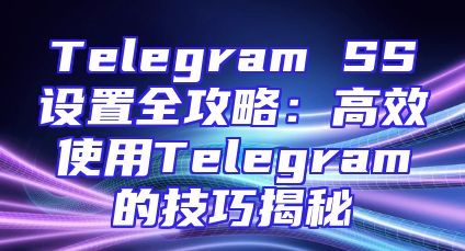 Telegram SS设置全攻略：高效使用Telegram的技巧揭秘