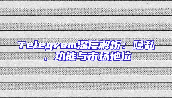 Telegram深度解析：隐私、功能与市场地位
