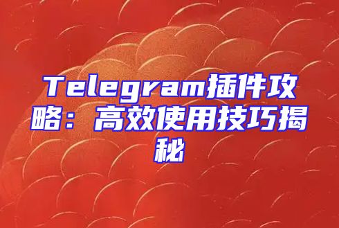 Telegram插件攻略：高效使用技巧揭秘