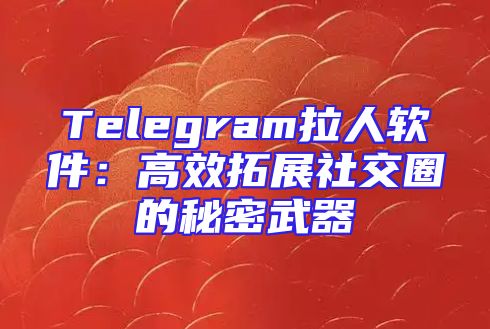 Telegram拉人软件：高效拓展社交圈的秘密武器