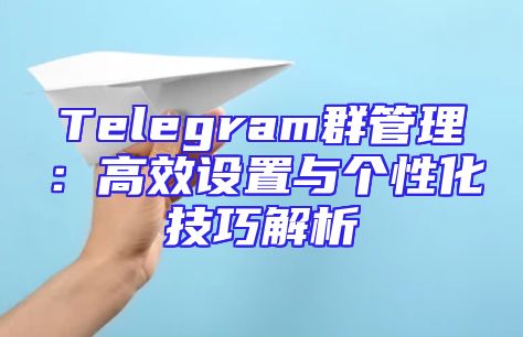 Telegram群管理：高效设置与个性化技巧解析