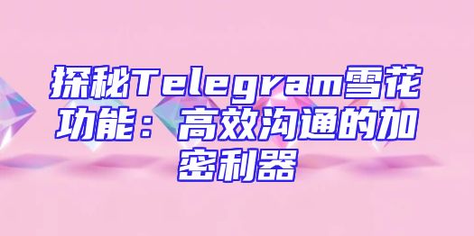 探秘Telegram雪花功能：高效沟通的加密利器