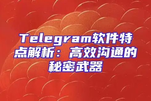 Telegram软件特点解析：高效沟通的秘密武器